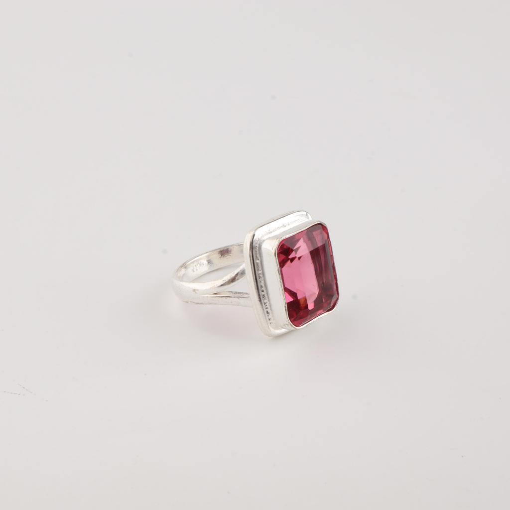 Pink Tourmaline Gemstone 925 Sterling Silver Handcrafted Jewelry Stylish Ring Gift  For Wife RR-79-15