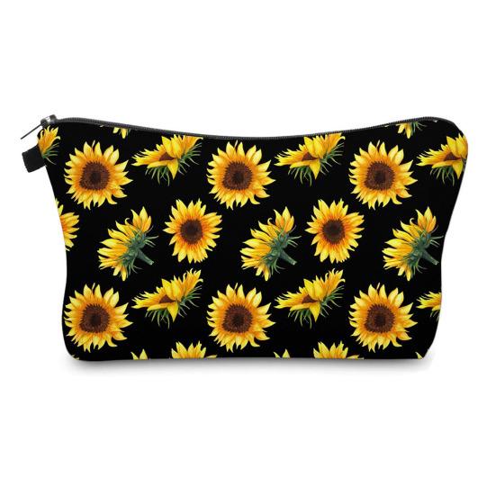 Cosmetic Bag Portable with Zipper Large Capacity Bag Floral Print Compact Travel Makeup Organizer for Cosmetics And Small