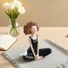 Adorable Yoga Girl Statue European Resin Figure Sculpture Indoor Home Decoration Accessories Desktop Ornament Birthday Gift