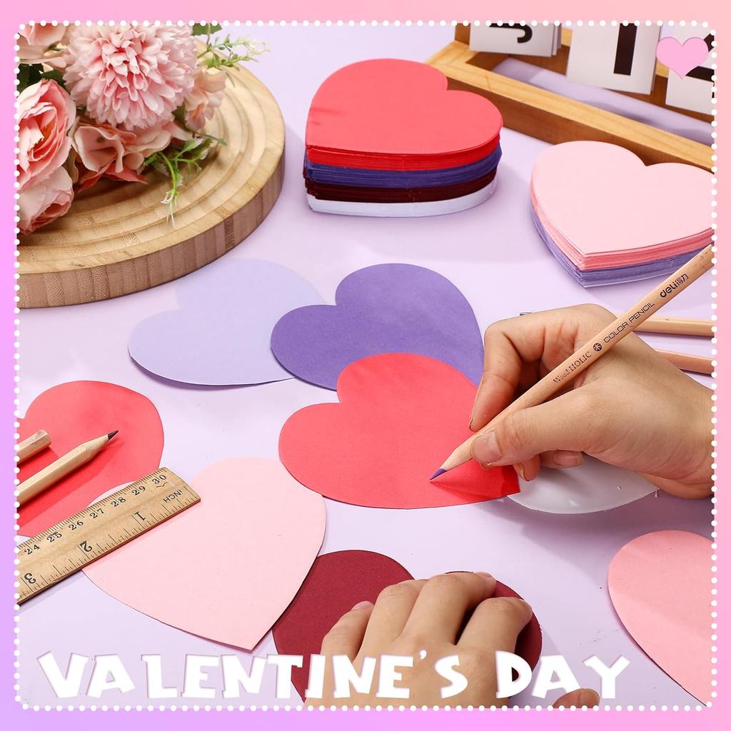 1000 Pcs Valentine's Day Paper 3.9 Inch Heart Cutouts Decorations Heart Shaped Paper Die Cuts for DIY Cards Craft Art Project Bulletin Board