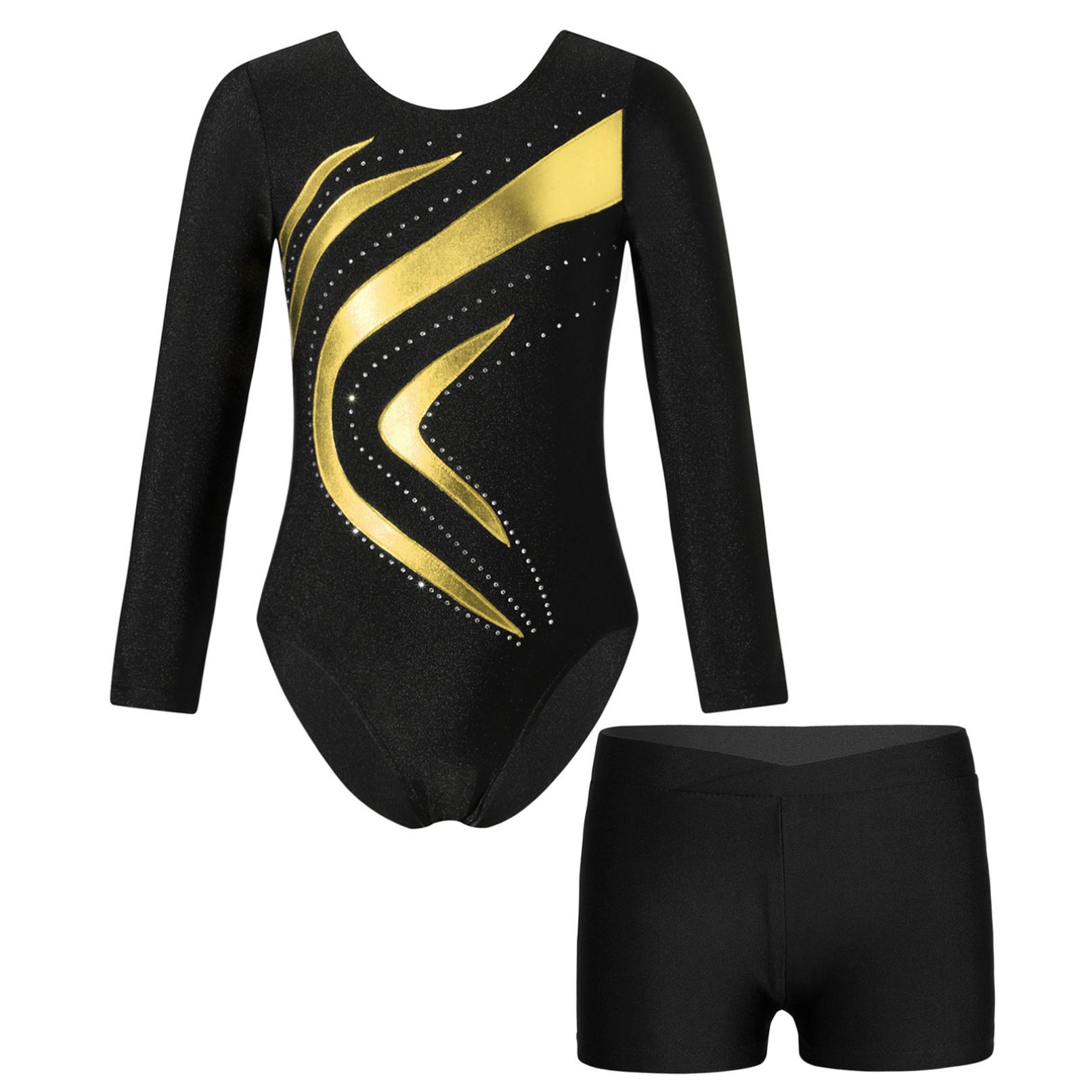 WinYing Gymnastiekpakje voor meisjes Danspakje met lange mouwen Ballet Schaatsen Prestatiekostuum Stage Dancewear 13-14 Years
