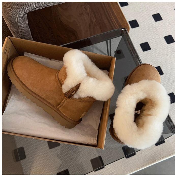 Cotton-padded Shoes Snow Boots Female Winter Short Boots Female Cotton Shoes Casual Comfortable Fashion Non-slip Warmth Thickening