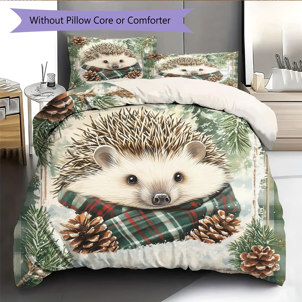 Vintage Framed Animals Pattern Bedding Quilt Set Home Decoration Gift (1 * duvet cover + 2 * pillowcase without core)