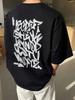 New Elegant Summer Unisex Tshirt Loose Drop Shoulder Round Neck Japanese Korean Style Cartoon Print Tee