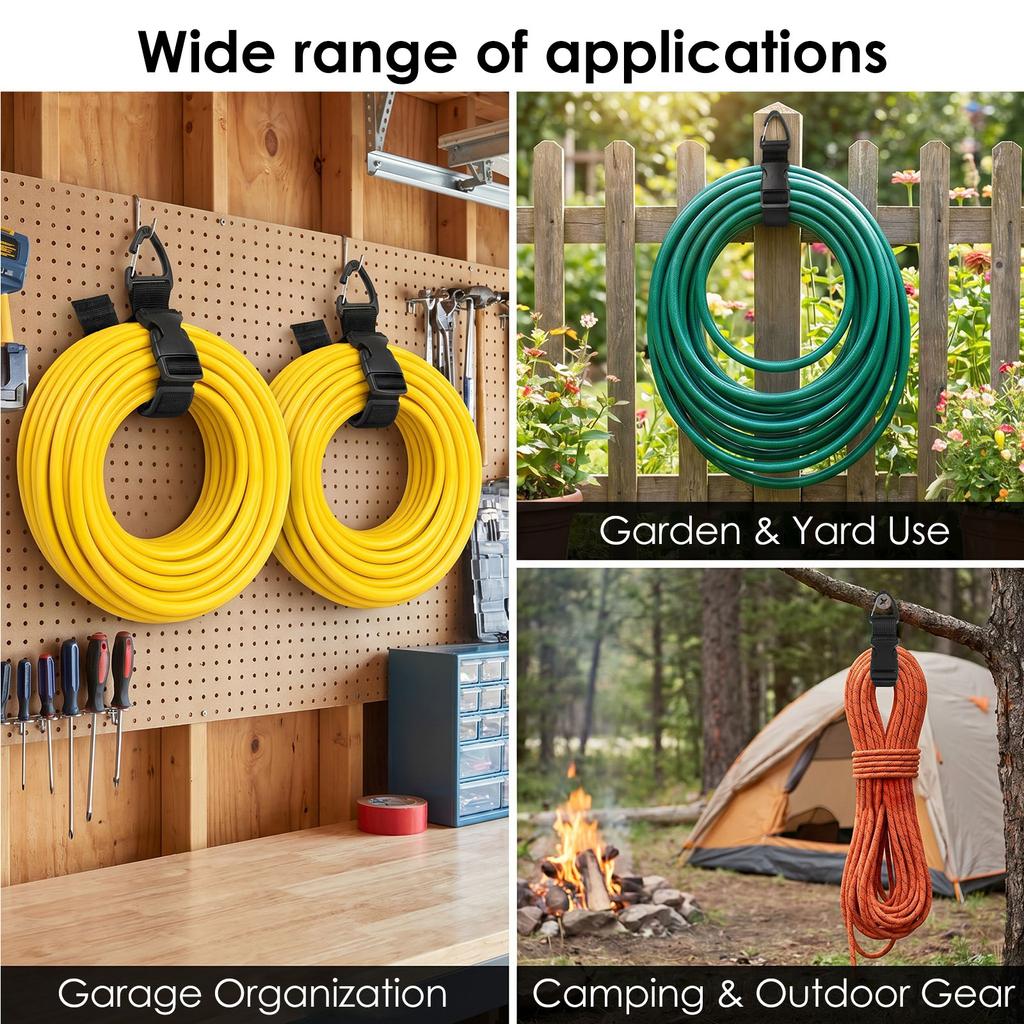 2Pcs Cord Organizer Holder with Triangle Clip Wire Manager Power Cord Management Nylon Heavy Cord Storage Strap for Cables Hoses