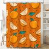 Bright Orange Fruit Shower Curtain Decor Lemon Slice Whole Orange Print Water-Resistant Fabric For Bathroom Diy Home Dcor