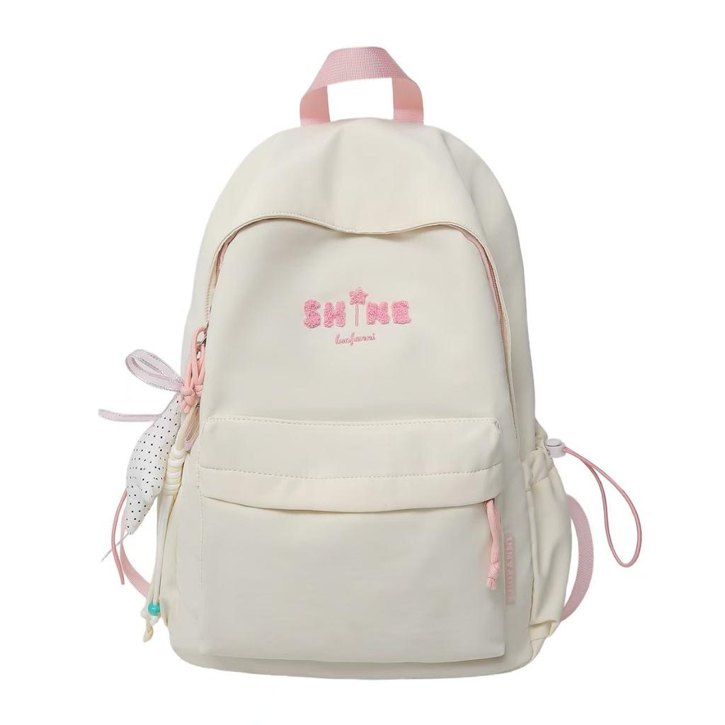 Schoolbag Japanese ins Spring outing versatile schoolbag niche design American retro large-capacity backpack travel lightweight backpack