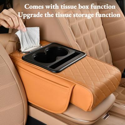 Coussin d'accoudoir de console centrale auto avec porte-gobelet Accoudoir Amrest Coussin rehausseur Coussin Accessoires auto