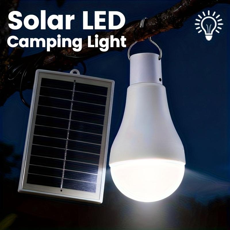 LED Campinglampe, USB-Aufladung, tragbarer Outdoor-Haken, Solarpanel, Notfall-Handlampe, Zeltleuchte, geeignet für Wandern, Angeln, Stromausfälle