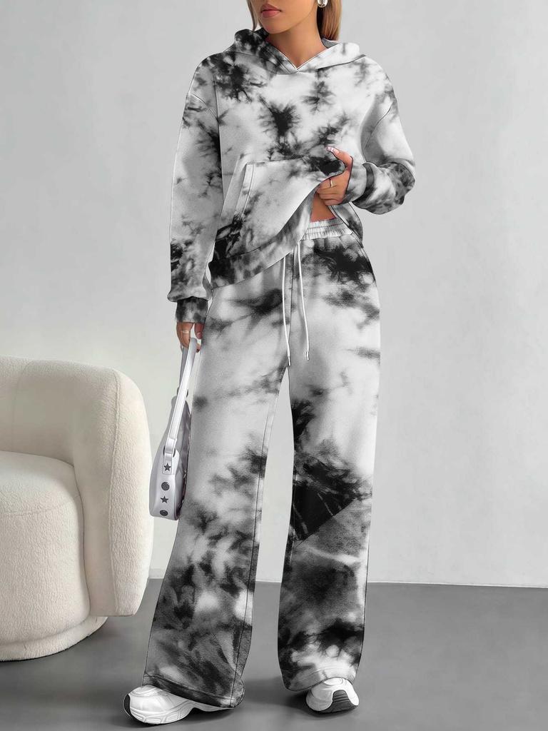 Vertigo European And American Autumn And Winter Casual Long-Sleeved Suit Women'S Hooded Sweater Trousers Two-Piece Set