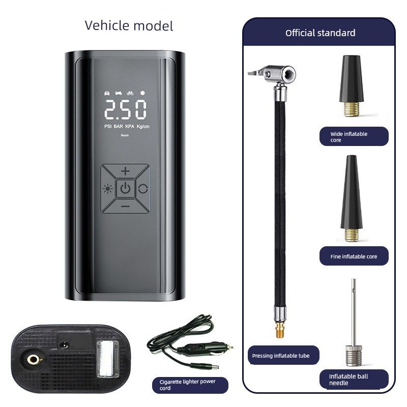 Vehicle Air Pump Car Tire Electric Wireless Tire Pump Portable Car Automatic High Pressure Inflatable Barrel Car Model (Power from Cigarette Lighter)