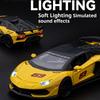 1:32 Scale SVJ63 Revuelto Sports Car Model Toy Alloy Body Rubber Tires Sound Light Supercar Models Kids Collection Presents