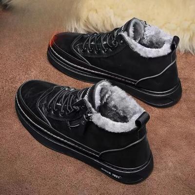 Moda Cálido Prueba de Frío Con Cordones Botas de Nieve para Hombre Caña Alta Marcas Felpa Gruesa Antideslizante Trabajo Forro Polar Ofertas Originales Piel Zapatos de Invierno para Hombre