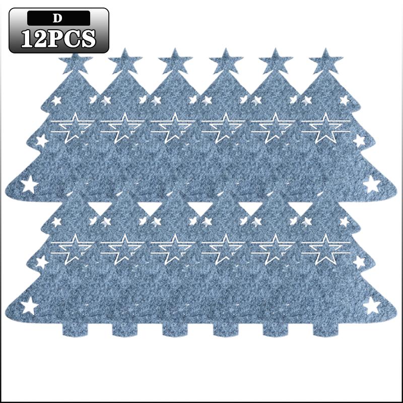 Weihnachtsbaum Besteckhalter Filz Gabel Löffel Tasche Set Festlicher Besteckorganisator für Weihnachtsessen Party Tischdekoration