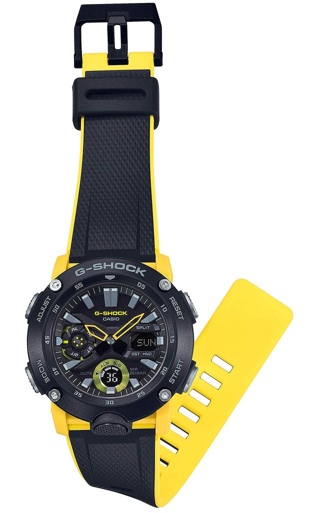 Casio Yellow Watch with Carbon Core Guard Structure G-Shock GA-2000-1A9JF Men's