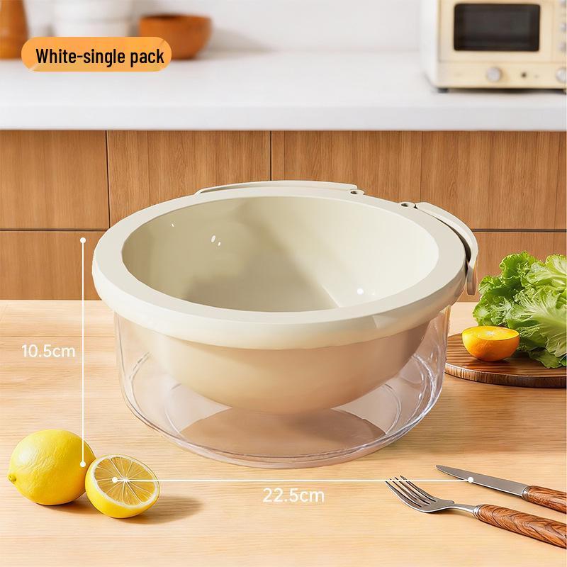 Double-Layer Vegetable Washing Basin & Draining Basket - Food Grade, Multi-purpose for Kitchen Use