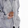 Stylish Leather Glasses Storage Bag Pendant Necklace Keychain Hanging Accessory Elegant Bags with Protective Flap