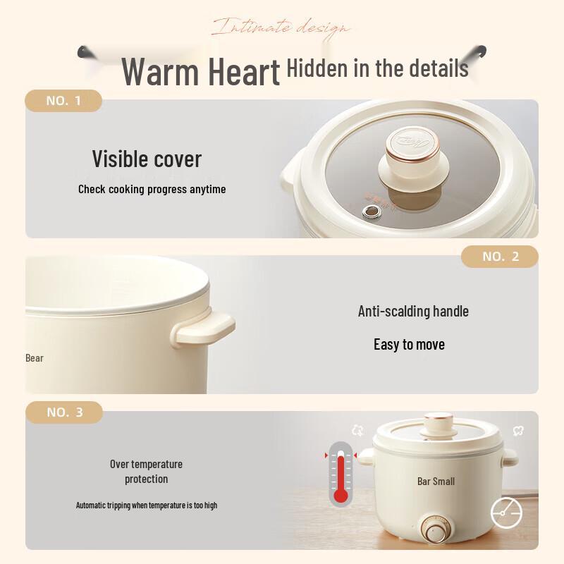 Bear Multi-function Electric Cooking Pot with Steamer