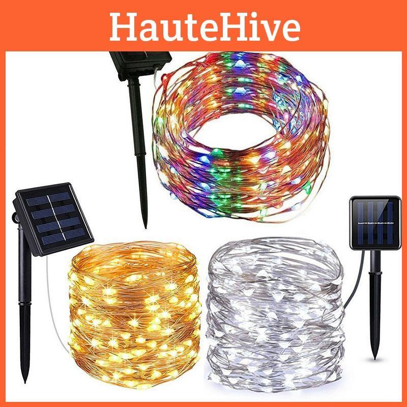 Solar Copper Powered Wire Lamp 50 100 Led 5m10m Copper Wire Light Xmas String
