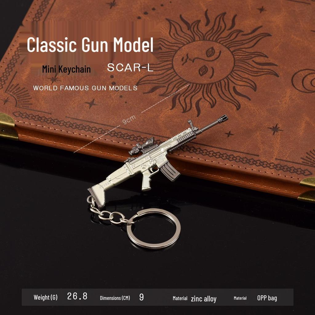 PUBG Game Peripheral Keychain: Non-Firing Gun Models (AWM, 98K, M24, P90, SKS, RPG)