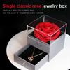 Eternal Rose Box with Necklace Preserved Flowers Rose with Crystal Necklace Gifts for Mom Wife