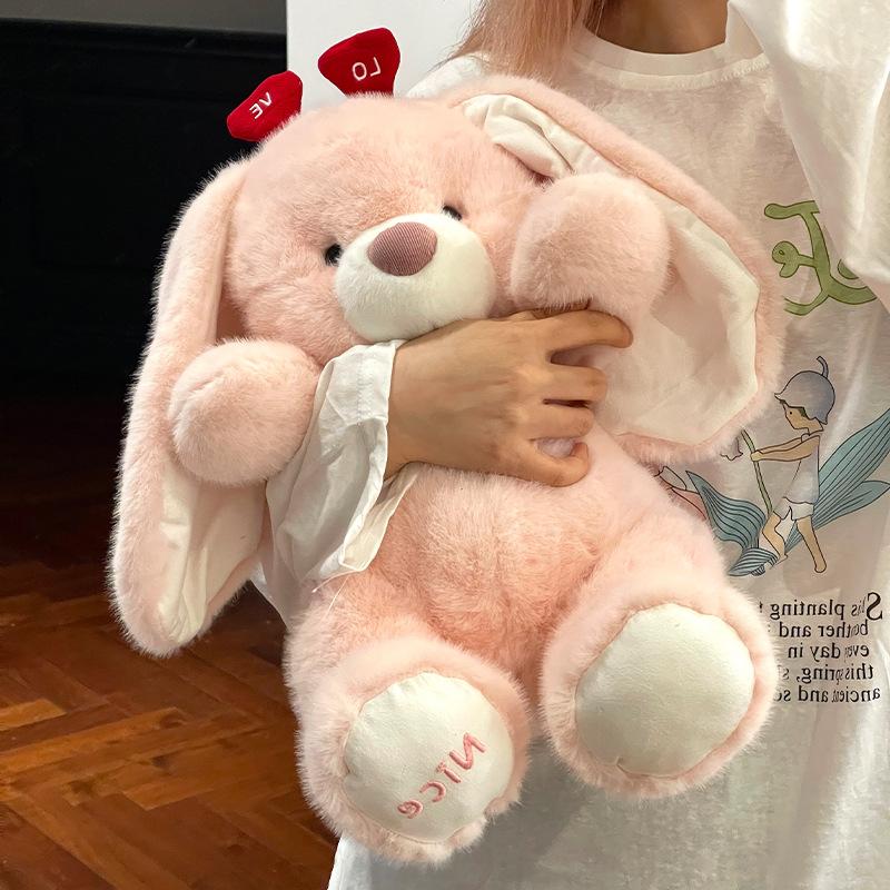 

Cute Love Bear Doll Girl Sleeping Pillow Rabbit Plush Toy Bear Doll Doll 520 Gift sitting height 25cm 0.3kg