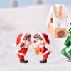 1Set Mini Christmas Couple Figurine Doll Garden Decor Ornament Toy Miniature Landscape Ornaments People Statue Resin Crafts