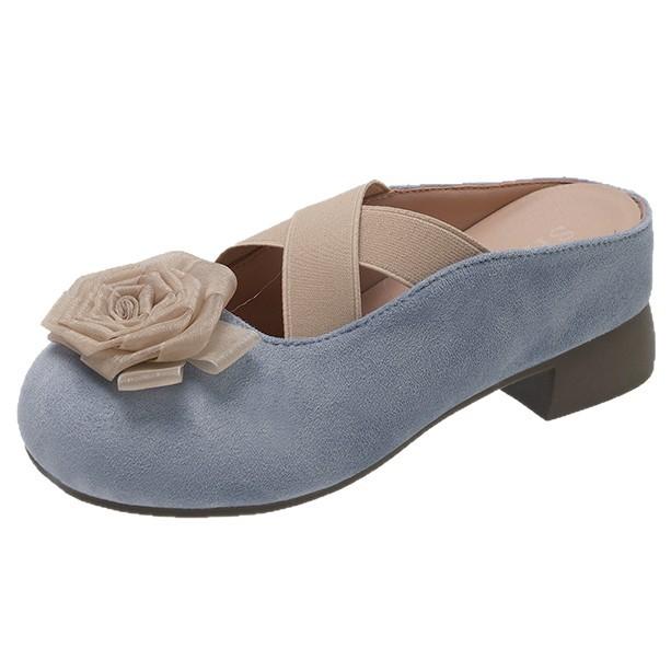 Small Inner Height Increase Bag Head Half Slippers Women's 2025 New Summer Wear a Pedal Sandals Mary Jane Single Shoes