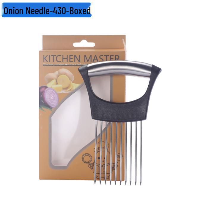 304 Stainless Steel Onion Holder & Meat Tenderizer - Vegetable Slicer Kitchen Tool