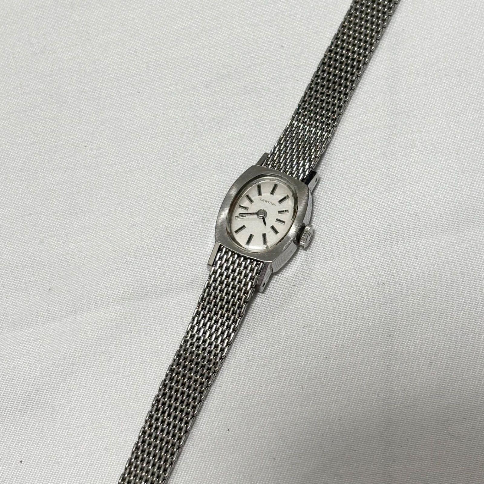 Used [Free Shipping] Certina/Silver/Hand-wound watch/Antique/Ladies  watch/Imovable item/Used item/Junk item