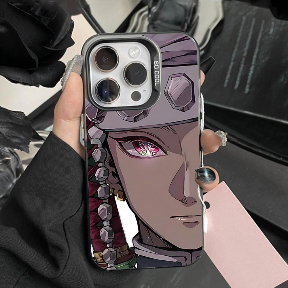 

Anime Tengen Uzui Phone Case For iPhone 16,15,14,13,12,11,Pro,Max,Plus,Mini,XS,SE Anti Fall Black Matte Hard Bumper iPhone16pro