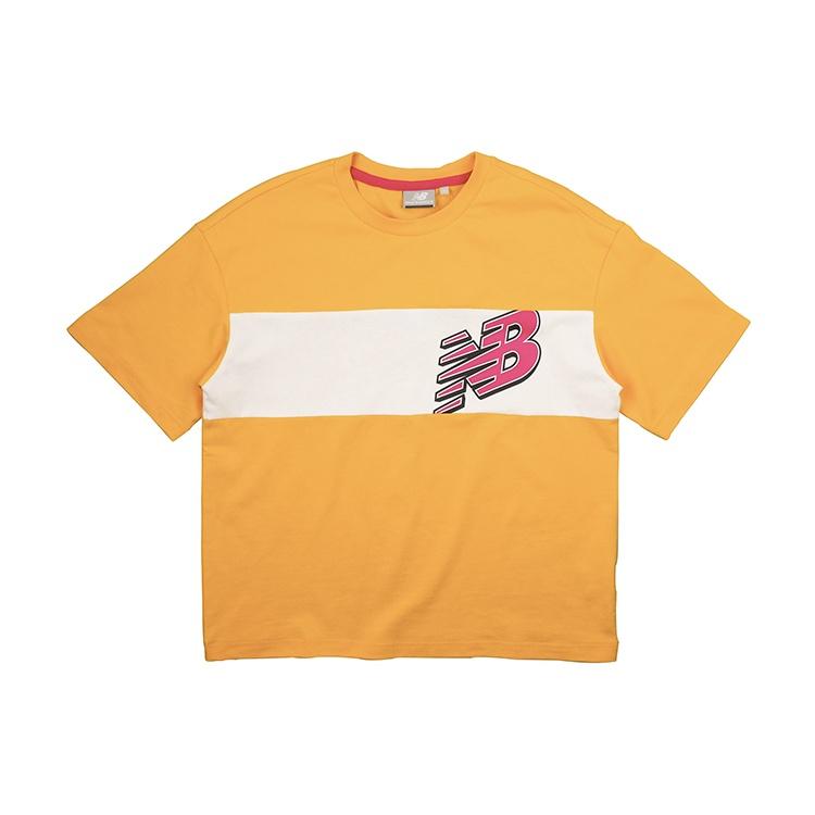 (WMNS) New Balance Athleisure Casual Sports Round Neck Colorblock Short Sleeve Yellow Women s NEA23042-YL L