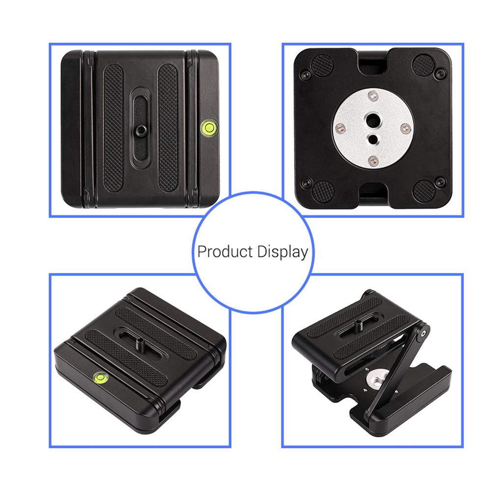 Aluminum Z Flex Tilt Tripod Head 2KG Payload with Universal 1 4 3 8 Screw Bubble Level for DSLR Camera Mounting