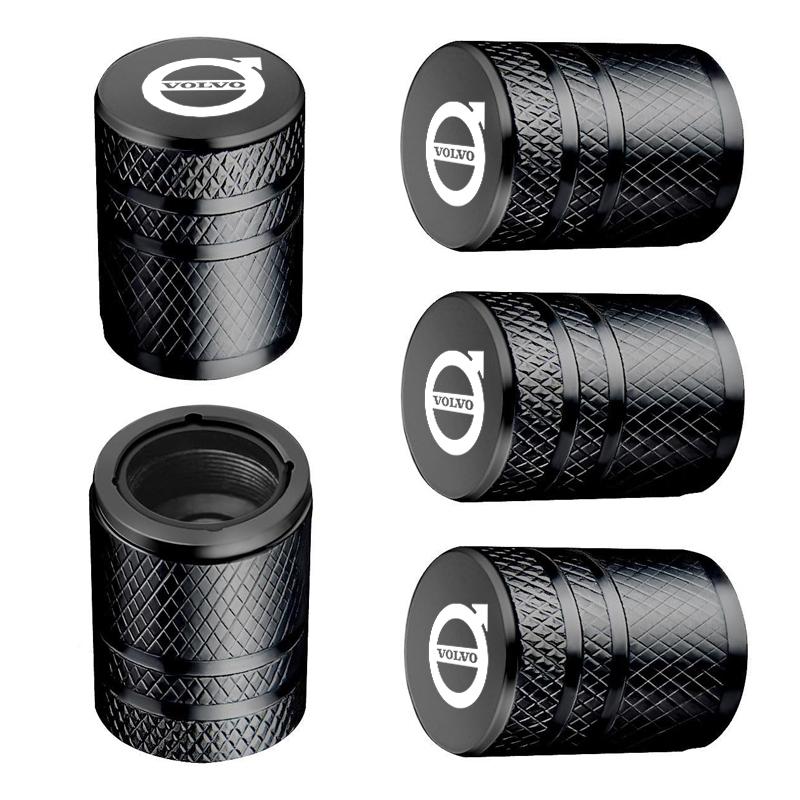 5Pcs Car Wheel Tire Valve Caps Metal Stem Protector Cover For Volvo EX90 V60 V40 XC90 S60 XC60 V50 V70 S90 XC40 S80 T6 V90 EX30