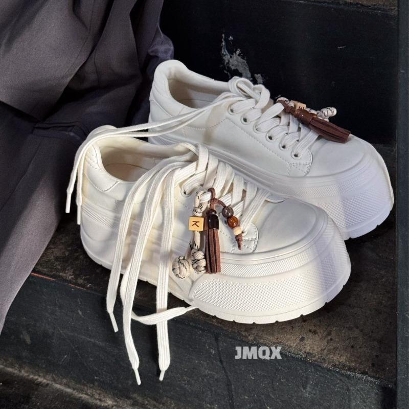 Leather version~ New Maillard platform heightening versatile casual sports shoes women's board shoes