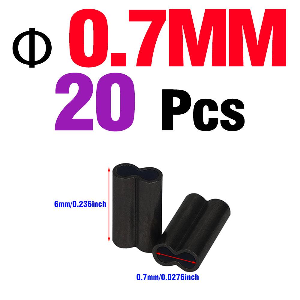 0.5mm 0.6mm 0.7mm Double Oval Fishing Line Crimping Tube Wire Crimp Connector Carbon Tube Fishing Crimp Sleeves Accessories