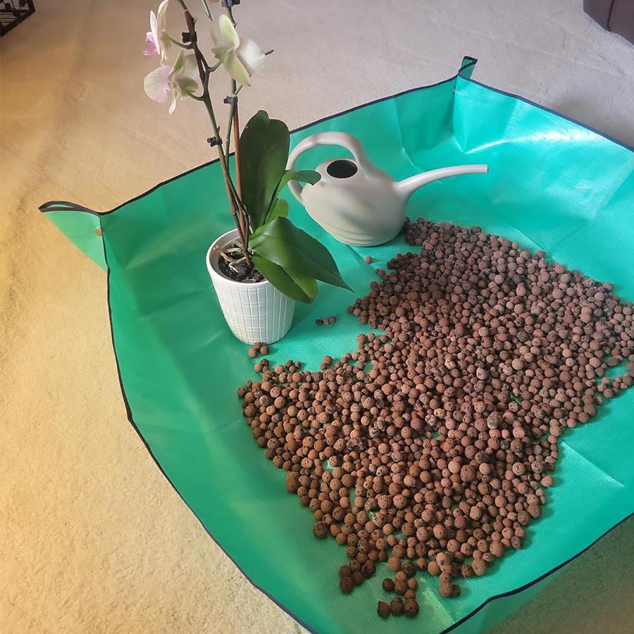 100*100cm (39.4*39.4in) Foldable Indoor Plants Potting Mat, Waterproof Transplanting Mat Portable Gardening Mat for Mess Control