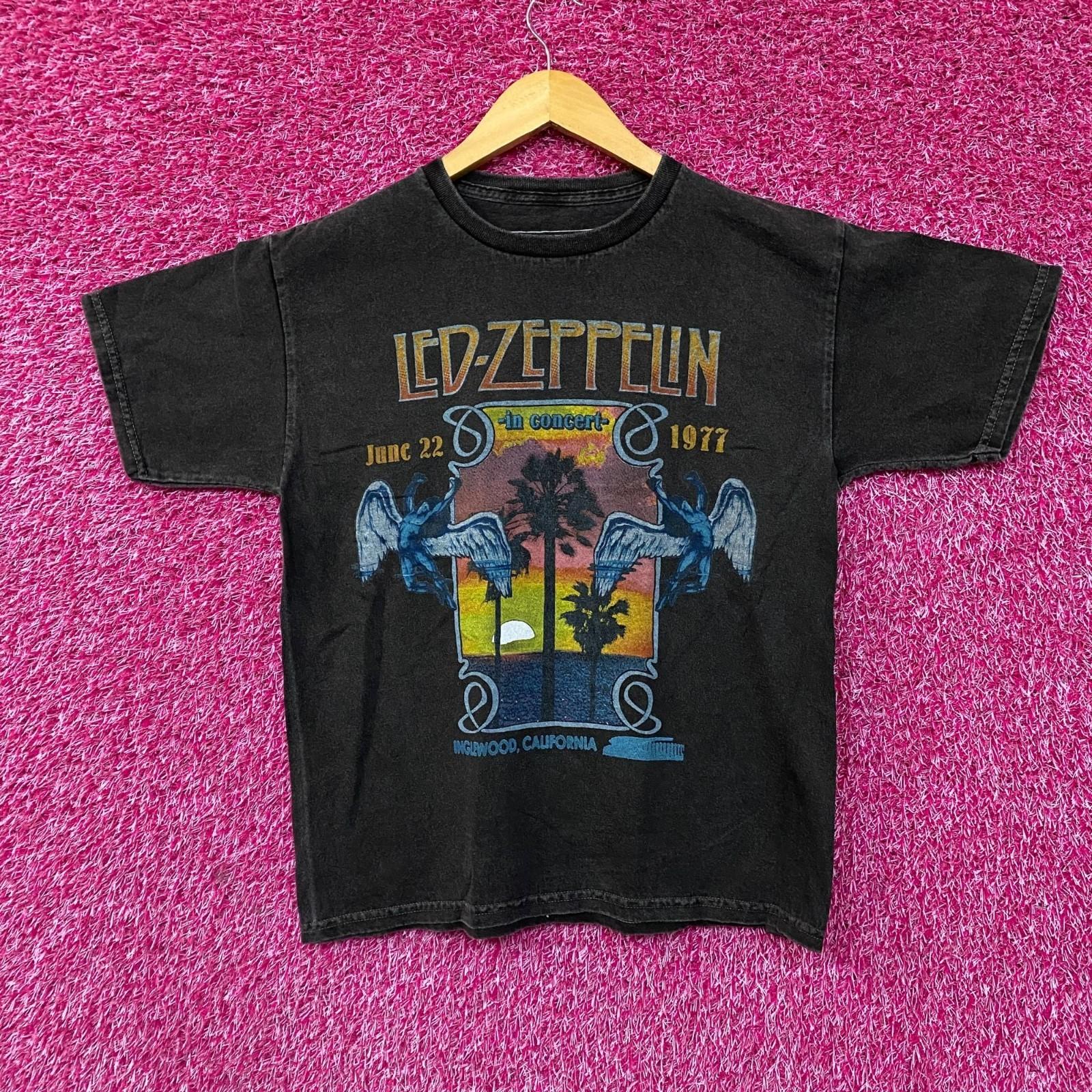 Led Zeppelin In Concert 1977 Rock Band 100% Cotton T-shirt Mens Tees Top S