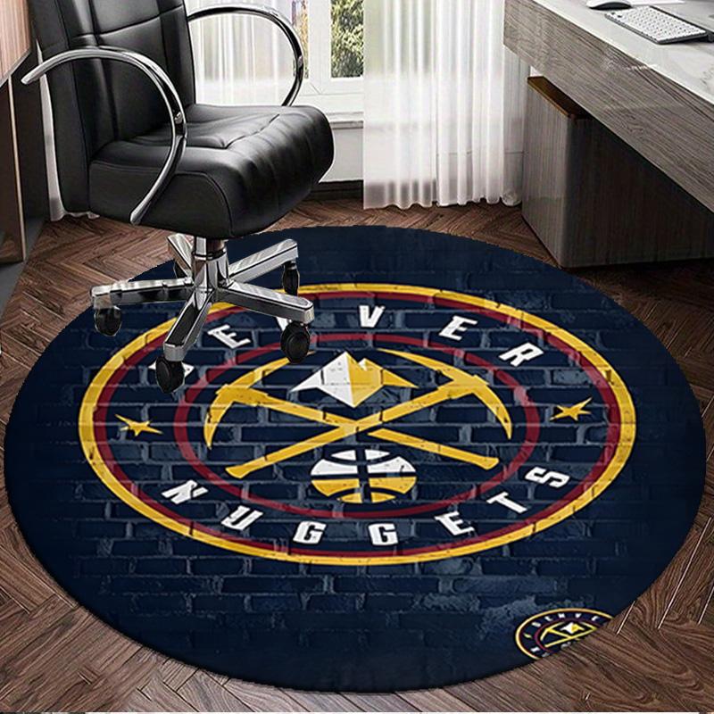 Denver Basketball Team Round Rug for Livingroom,Bedroom, Palyroom, Chair Rug, Area Rug, Circle Carpet, Large Size Fan Christmas Gift