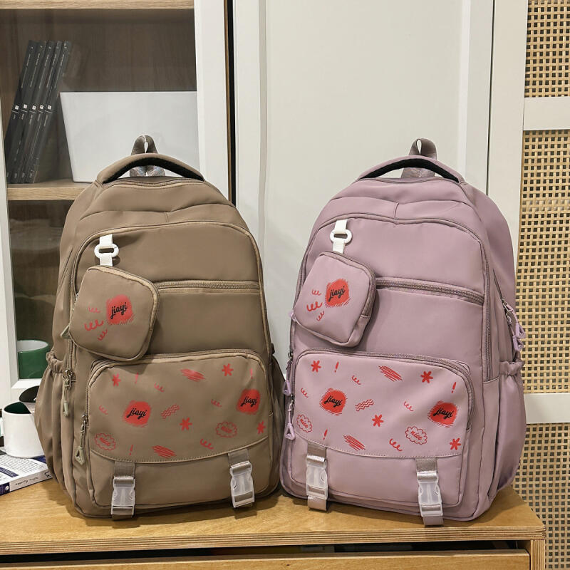 Schulranzen für Studenten mit großer Kapazität, bedruckter Damen-Campus-Rucksack