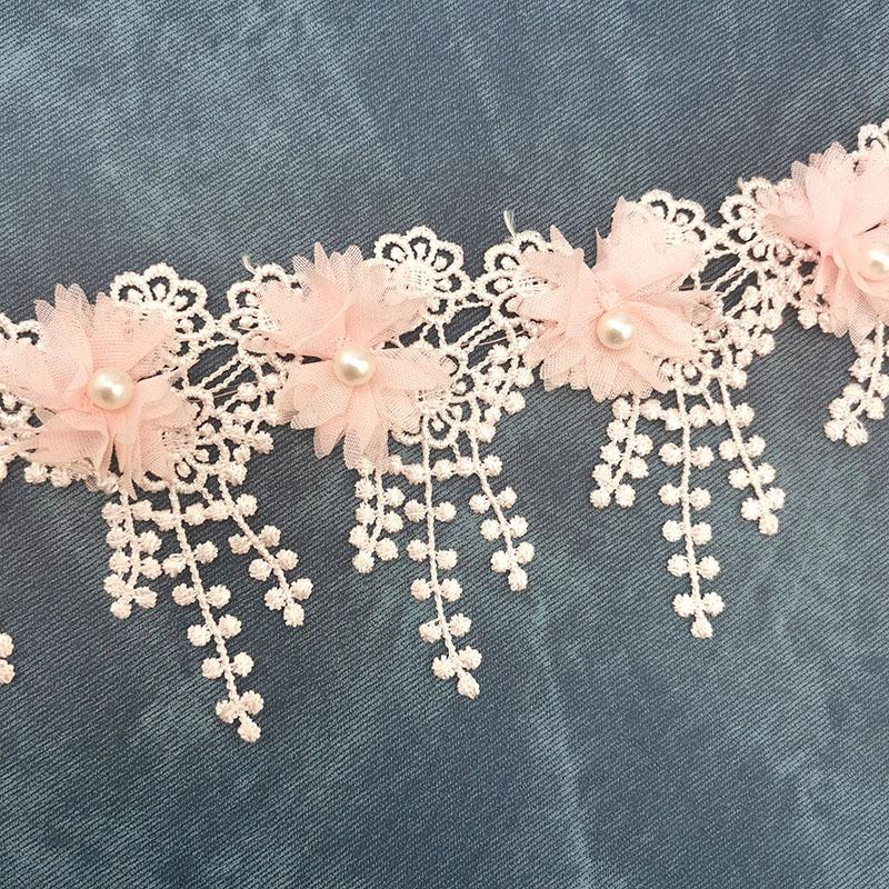 (1 Yards/Lot)  80mm Petal Chiffon Lace Fabric Webbing DIY Clothing Decoration Love Gift Ribbons Crafts