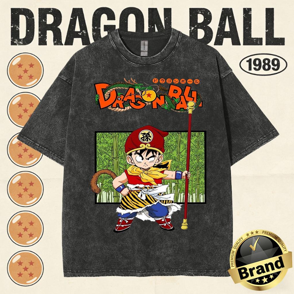 Summer Dragon Ball Family Matching Vintage Tee Men Washed High Quality Nostalgic Print Heavyweight Retro Tops