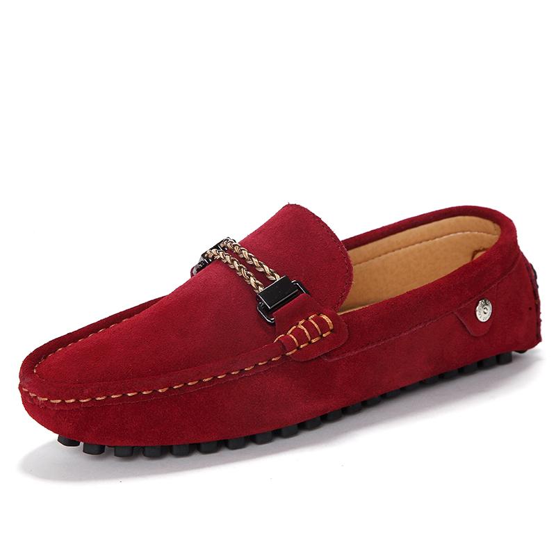 Men Loafers Moccasins Fashion Casual Suede Leather Shoes Men'S Blue Slip On Shoes Moccasins For Man Flats Leisure Summer Shoes