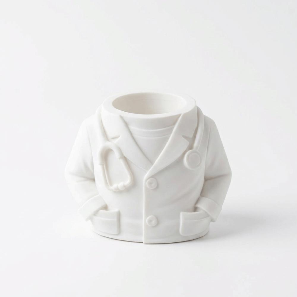 

Creative White Coat-Shaped Pen Holder Durable Stationery Organizer Gift for Doctors Nurses Man Doctor
