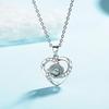 Love Heart Projection Necklace 100 Languages I Love You Pendant Jewelry for Girlfriend Couple Romantic Fashion Accessories Gifts