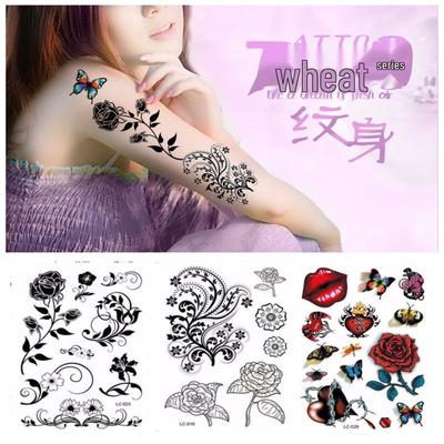 European & American Style Waterproof Full Arm Temporary Tattoo Stickers – Long-lasting and Disposable Scar Cover.