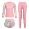 Kids Tie Dye Swim Set Long Sleeve Rash Guard Top Swim Shorts UV Protective Pants Sun Safe Beachwear
