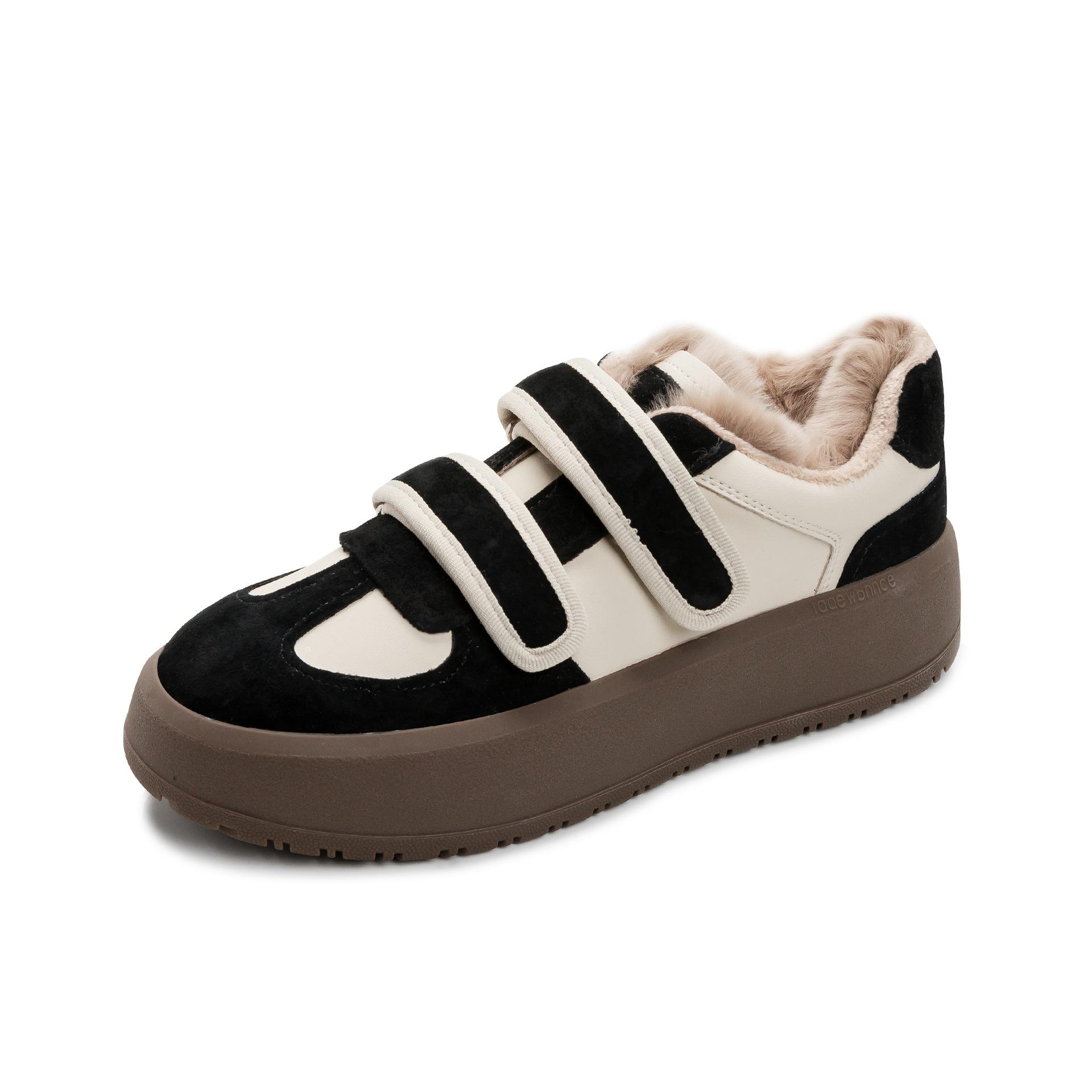 

Ugly cute snow boots women s winter 2025 new thick-soled velvet thermal cotton shoes Velcro popular casual board shoes 35