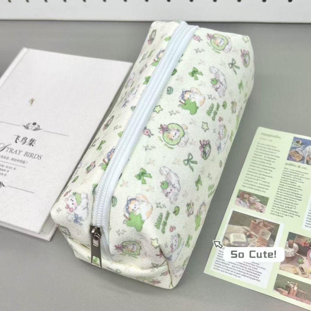 Canvas Pen Bag Cat Printted Patterns Stationery Bag Stationery Organizer  Back To School