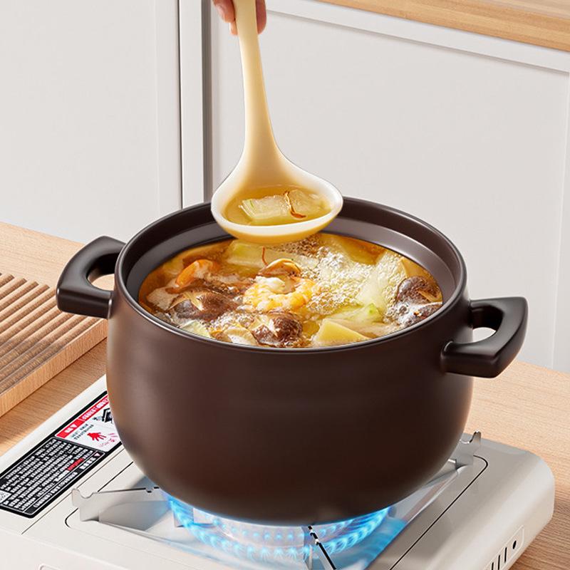 Durable Ceramic Clay Pot for Gas Stoves - Perfect for Rice & Soups, High Heat Resistant, Not Easy To Crack.